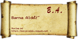 Barna Aldó névjegykártya