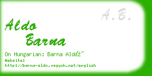 aldo barna business card